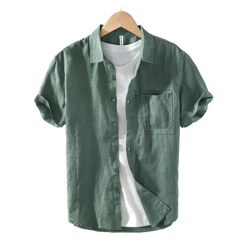 PURE LINEN SLIM CARGO SHIRT