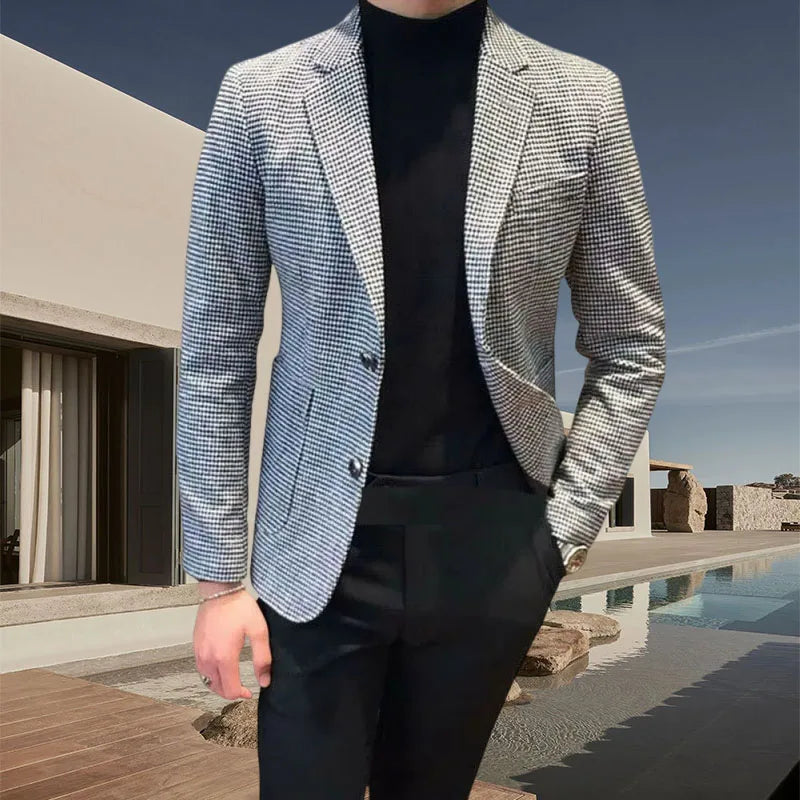 SLIM FIT HOUNDSTOOTH BLAZER