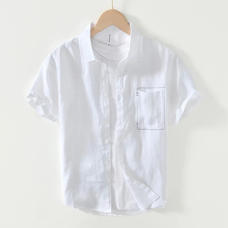 PURE LINEN SLIM CARGO SHIRT