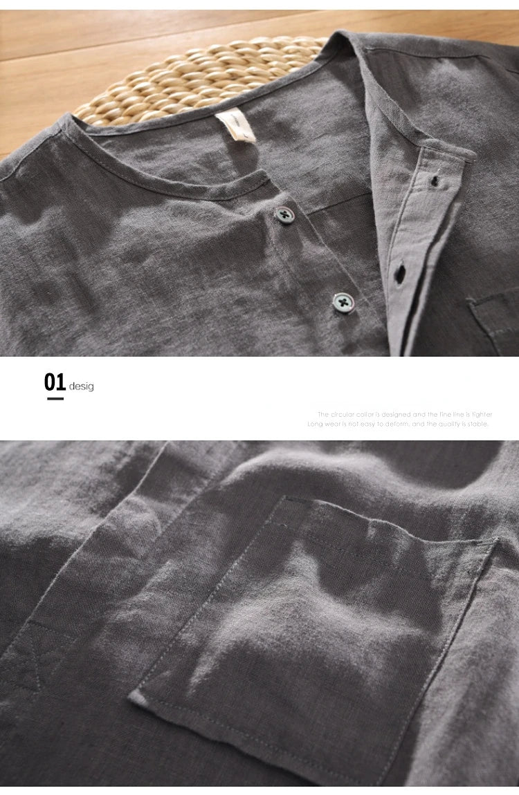 100% LINEN VINTAGE CASUAL SHIRT