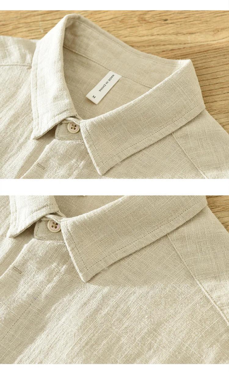 VINTAGE LINEN COTTON CASUAL SHIRT