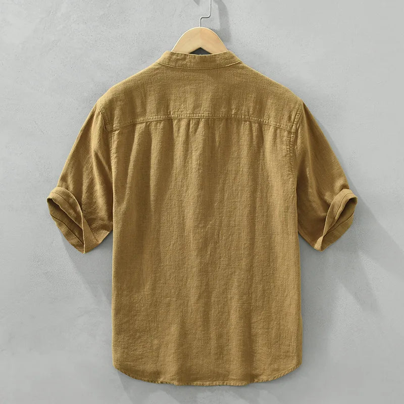 VINTAGE LINEN COTTON PULLOVER SHIRT