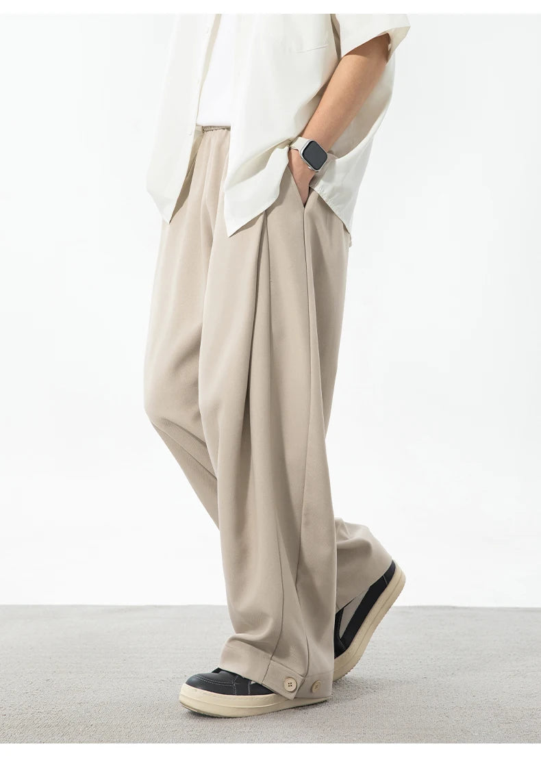 PLEATED RETRO LOOSE FIT TROUSERS