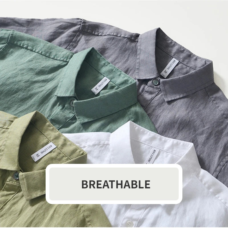 PURE LINEN SLIM CARGO SHIRT