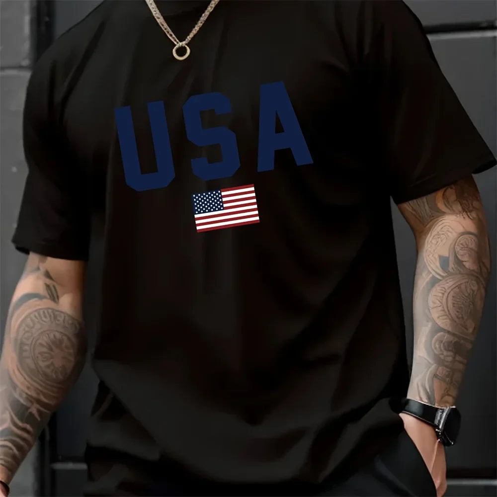 BREATHABLE CREW NECK ALPHABET T-SHIRT