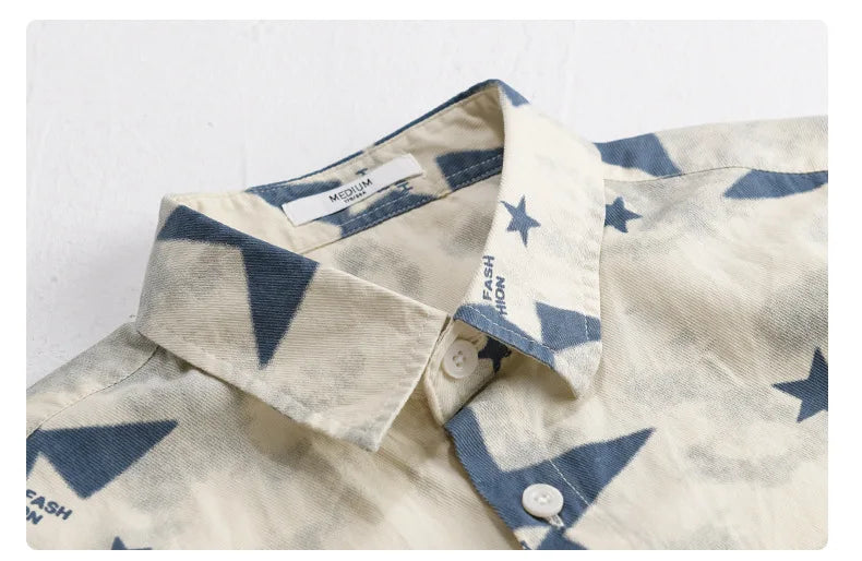 STAR PRINT PURE COTTON SHIRT