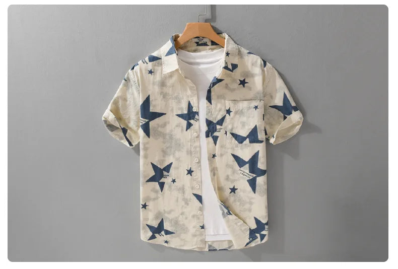 STAR PRINT PURE COTTON SHIRT