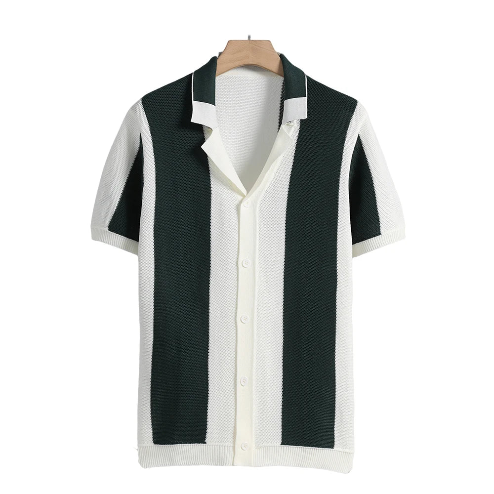 RETRO KNIT SHORT-SLEEVE POLO SHIRT
