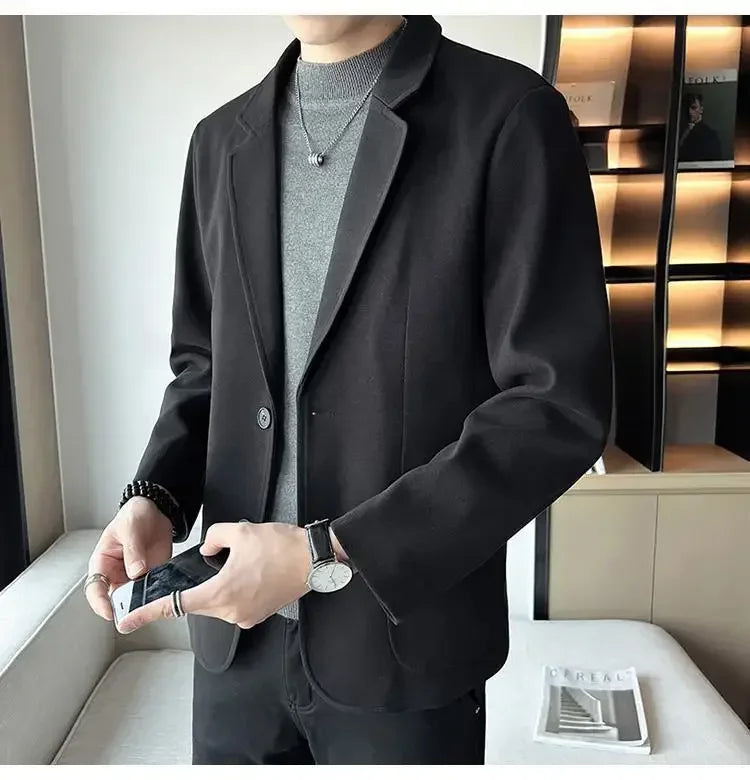 SLIM FIT TWEED BLAZER JACKET