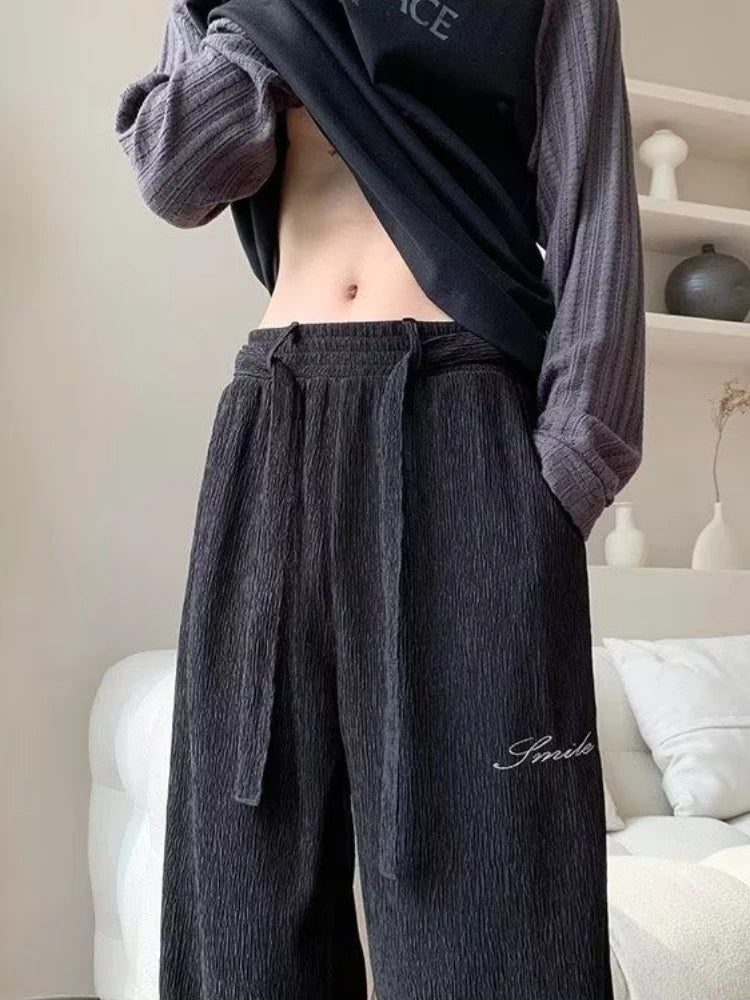 ICE SILK WIDE-LEG LINEN TROUSERS
