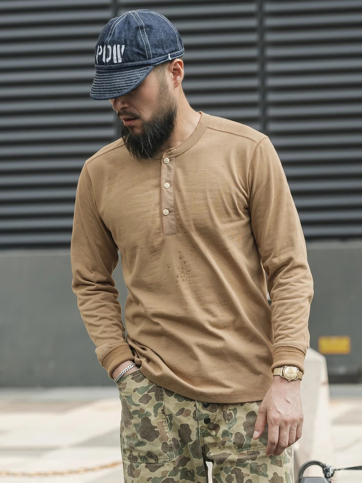 HEAVYWEIGHT LONG-SLEEVE HENLEY SHIRT