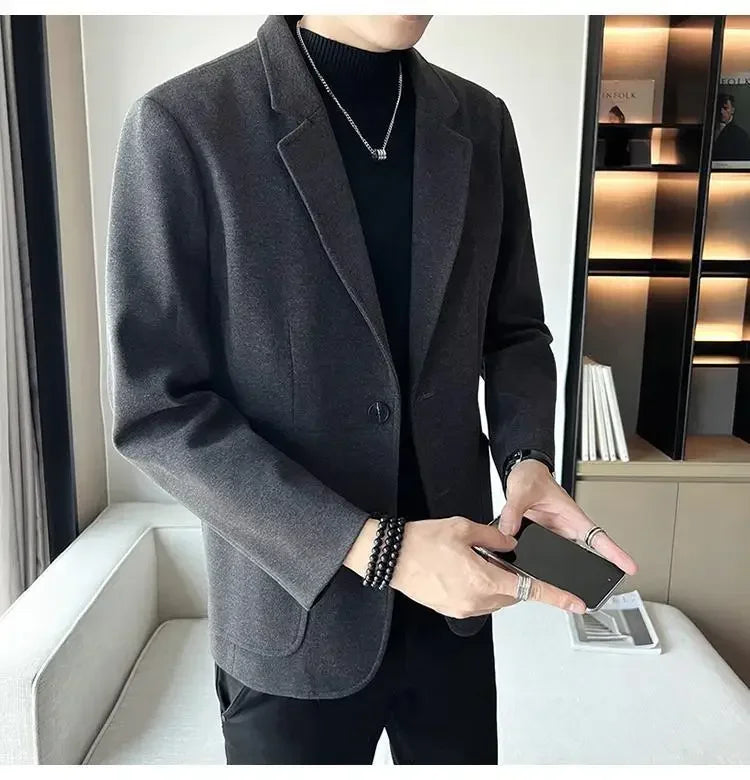 SLIM FIT TWEED BLAZER JACKET