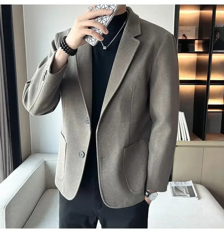 SLIM FIT TWEED BLAZER JACKET