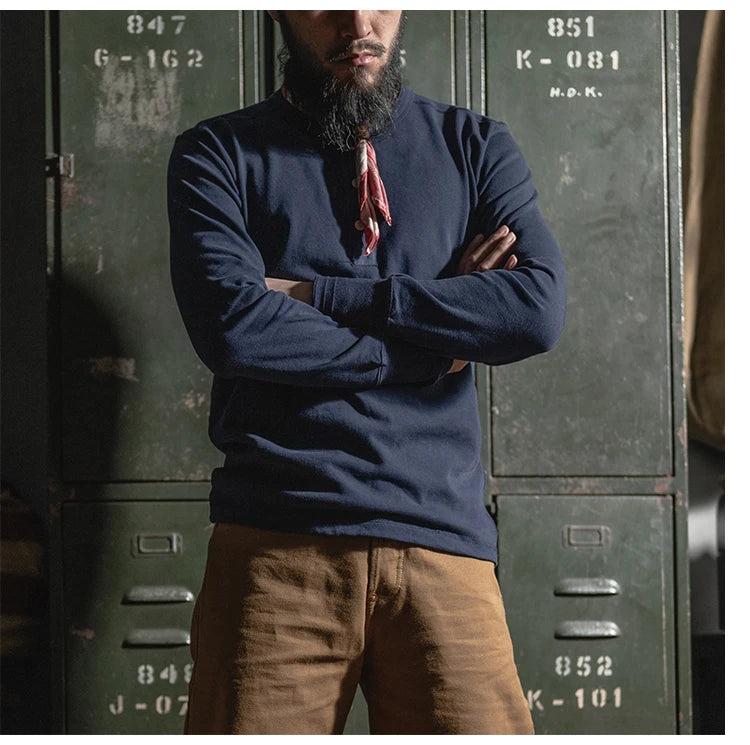 HEAVYWEIGHT LONG-SLEEVE HENLEY SHIRT