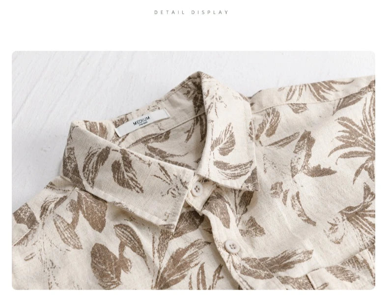 PRINTED LINEN COTTON SUMMER SHIRT