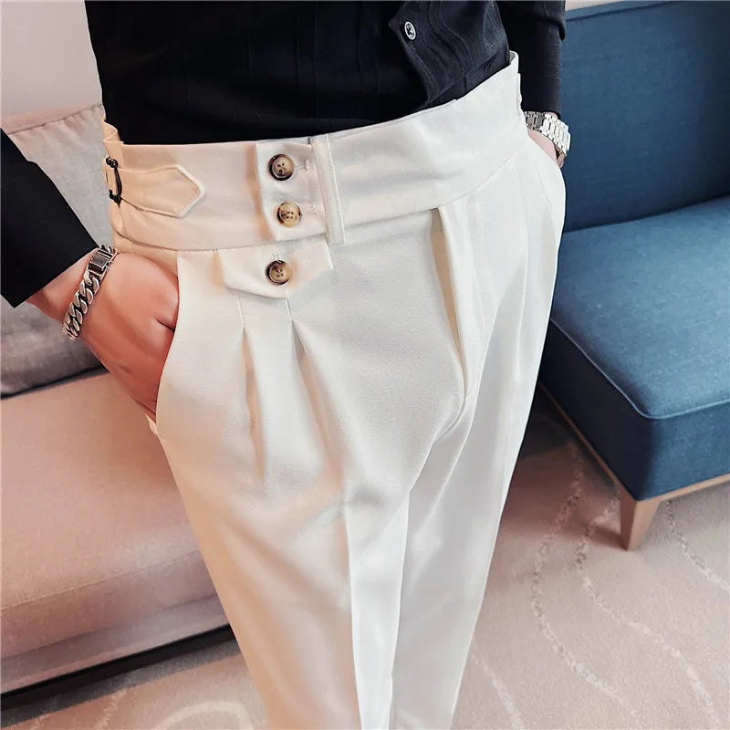 SLIM FIT HIGH WAIST OFFICE TROUSERS