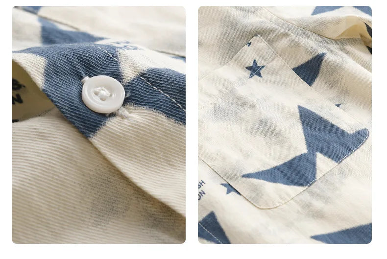 STAR PRINT PURE COTTON SHIRT