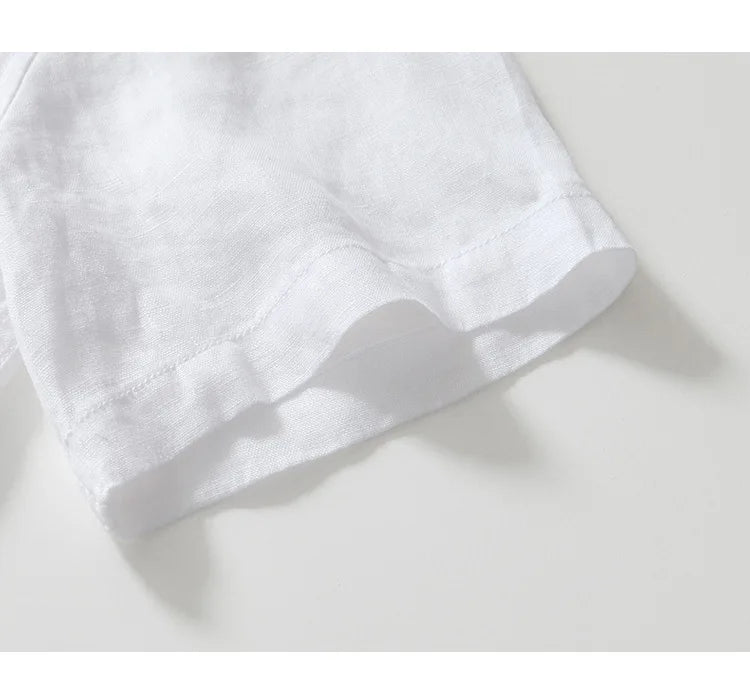 PURE LINEN SLIM CARGO SHIRT