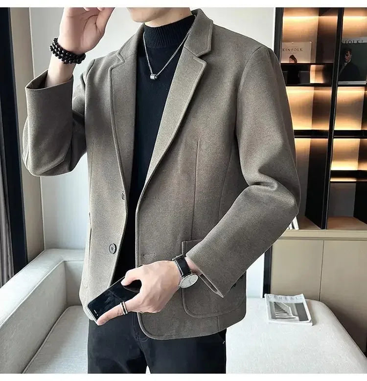 SLIM FIT TWEED BLAZER JACKET