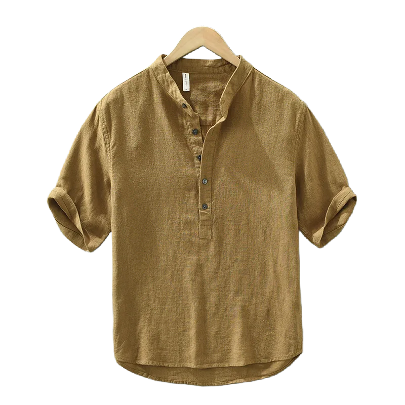 VINTAGE LINEN COTTON PULLOVER SHIRT