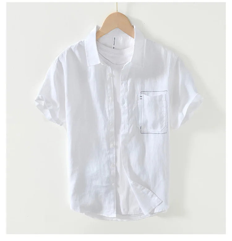 PURE LINEN SLIM CARGO SHIRT