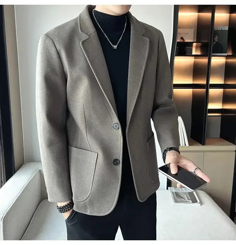 SLIM FIT TWEED BLAZER JACKET