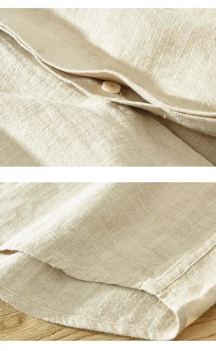 VINTAGE LINEN COTTON CASUAL SHIRT