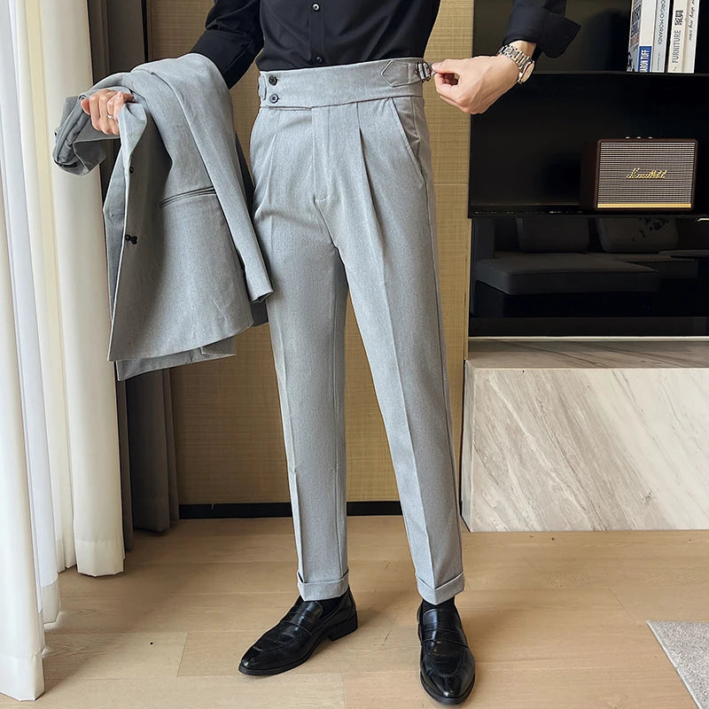 SLIM FIT HIGH WAIST OFFICE TROUSERS