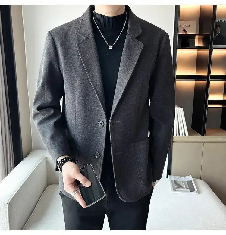 SLIM FIT TWEED BLAZER JACKET