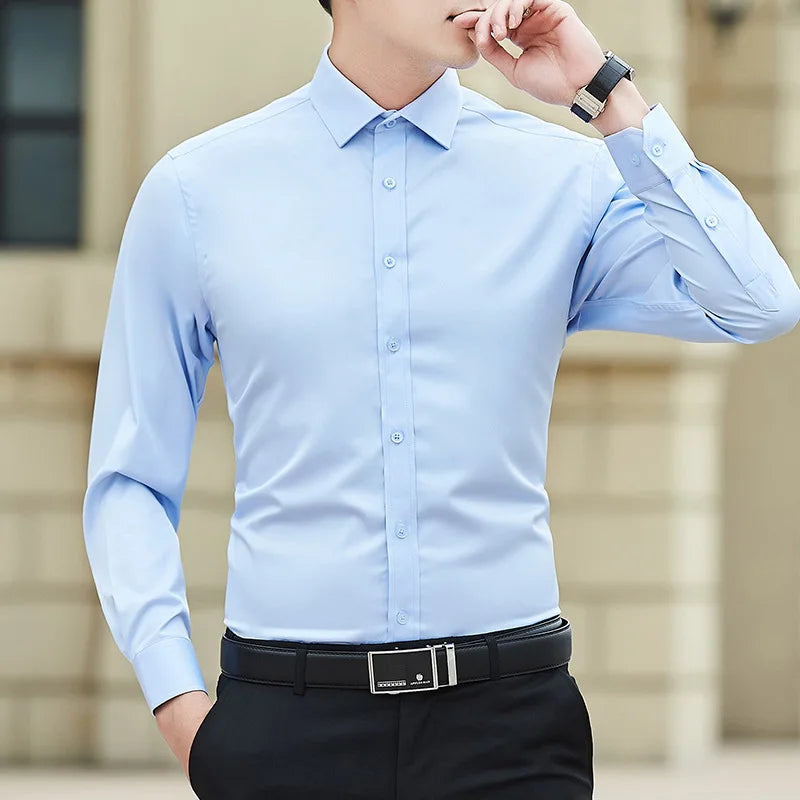 PLUS SIZE SOLID BUSINESS SHIRT
