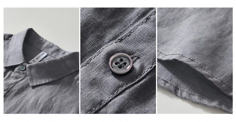 PURE LINEN SLIM CARGO SHIRT