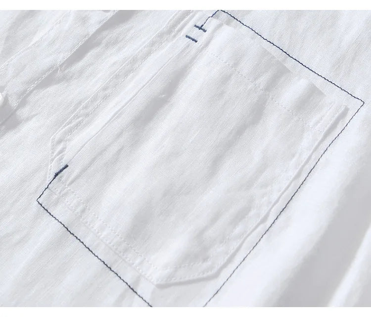 PURE LINEN SLIM CARGO SHIRT