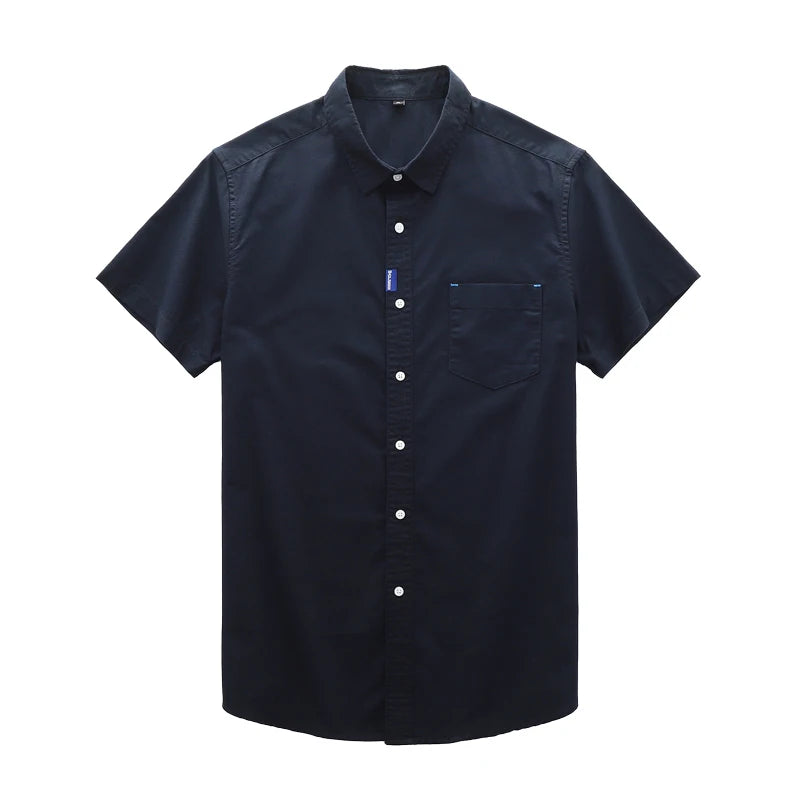 100% COTTON OXFORD SHORT-SLEEVE SHIRT