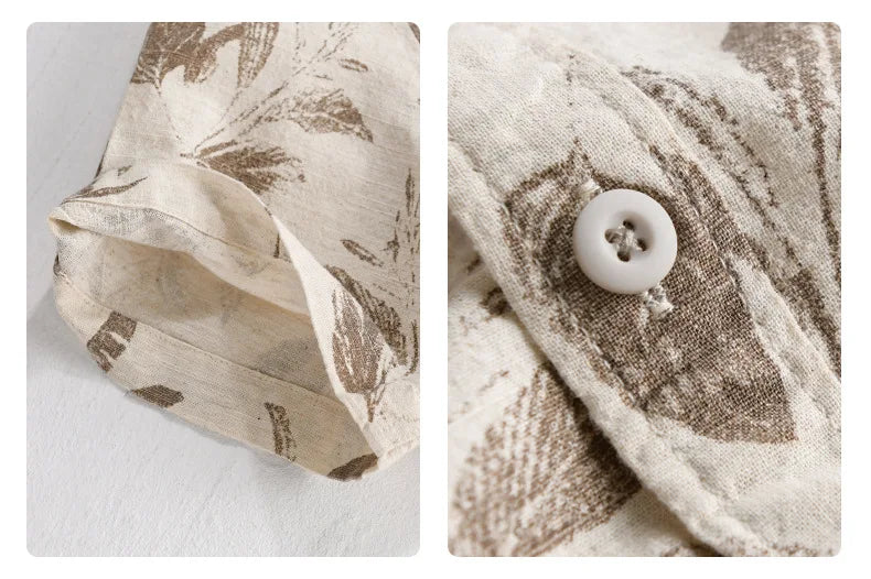 PRINTED LINEN COTTON SUMMER SHIRT