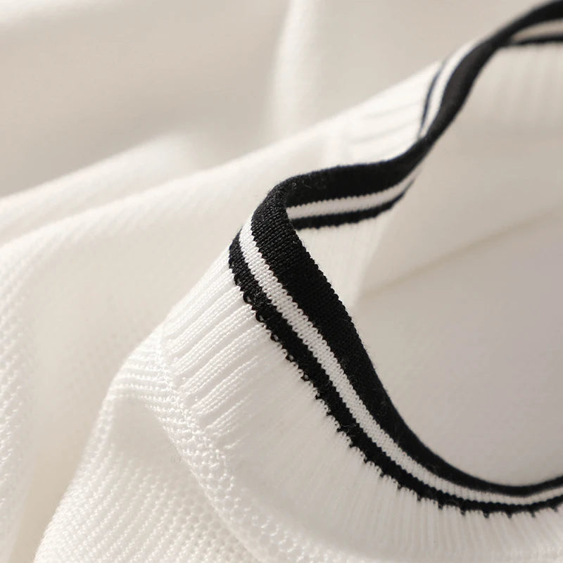 MULBERRY SILK CONTRAST KNIT TEE