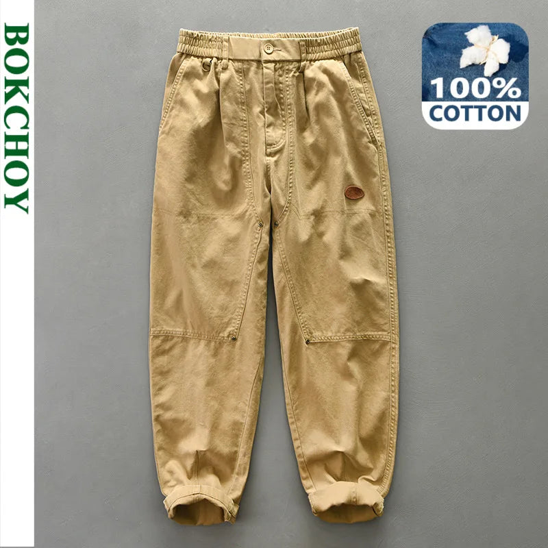 100% COTTON LOOSE CARGO PANTS