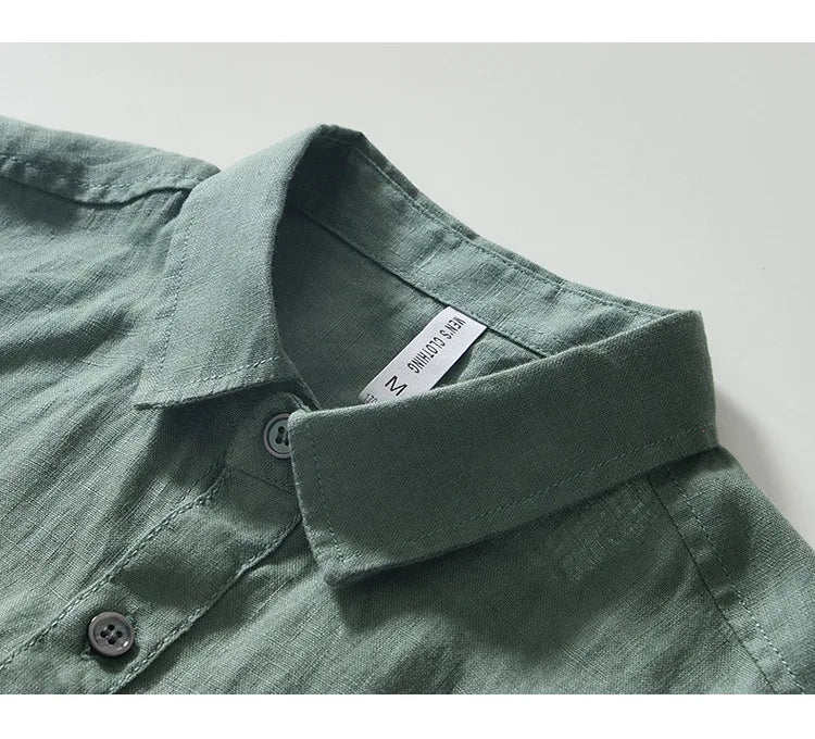 PURE LINEN SLIM CARGO SHIRT
