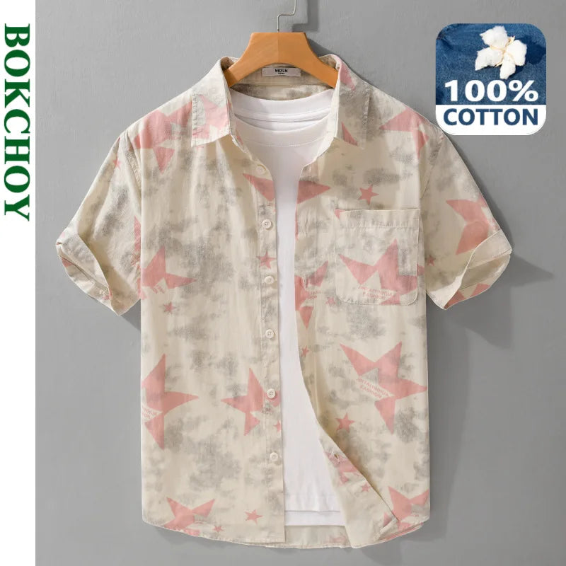 STAR PRINT PURE COTTON SHIRT