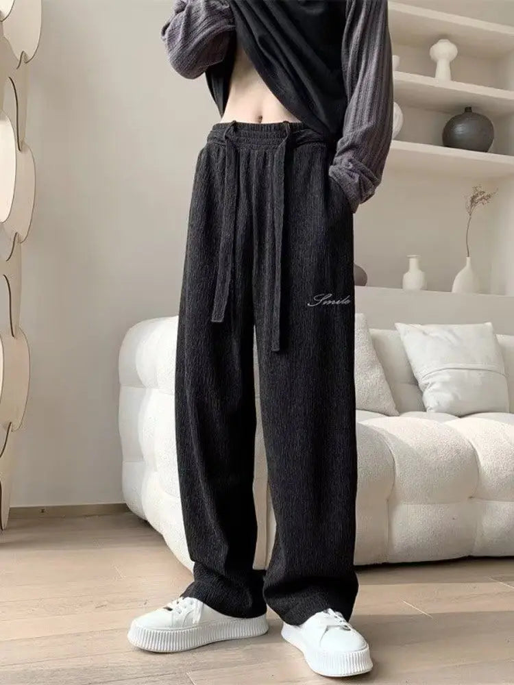 ICE SILK WIDE-LEG LINEN TROUSERS