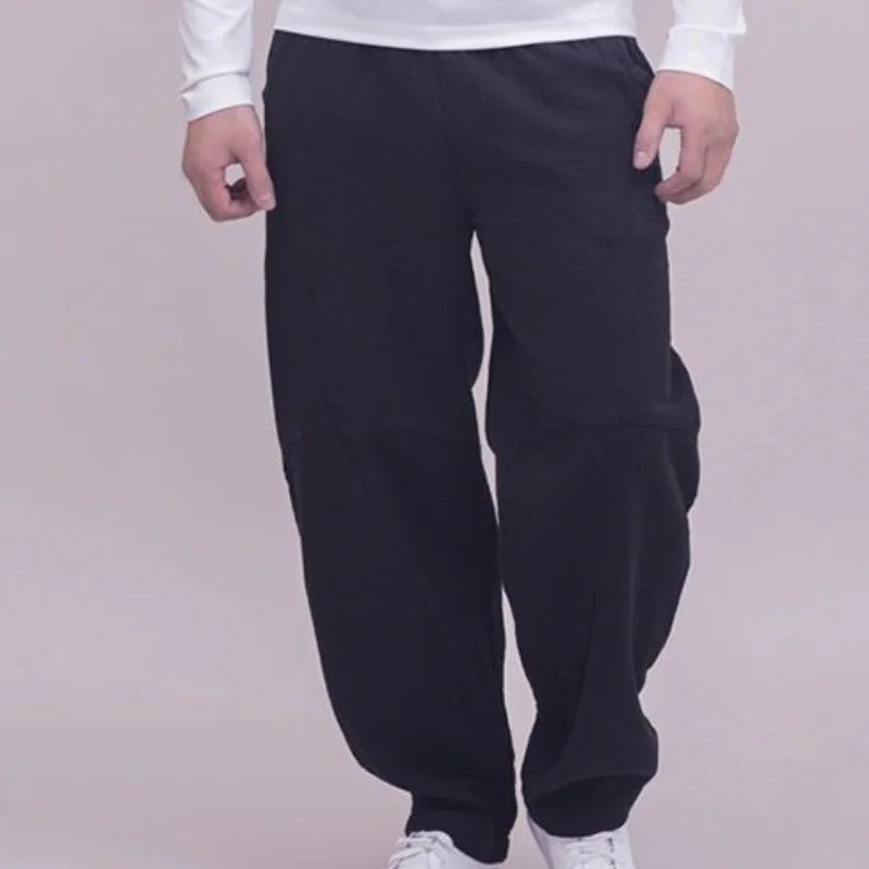 LOOSE VINTAGE COTTON LINEN TROUSERS