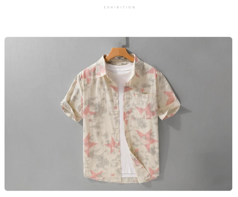STAR PRINT PURE COTTON SHIRT