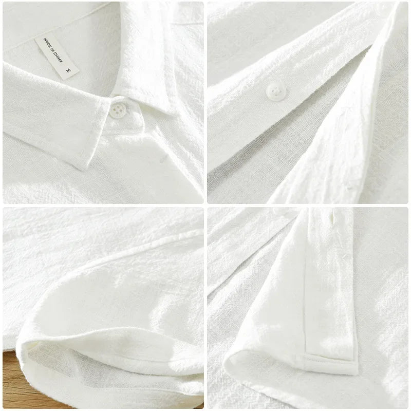 VINTAGE LINEN COTTON CASUAL SHIRT