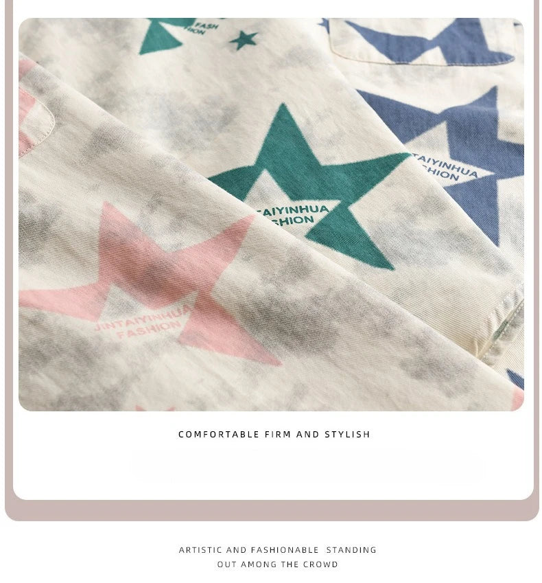 STAR PRINT PURE COTTON SHIRT
