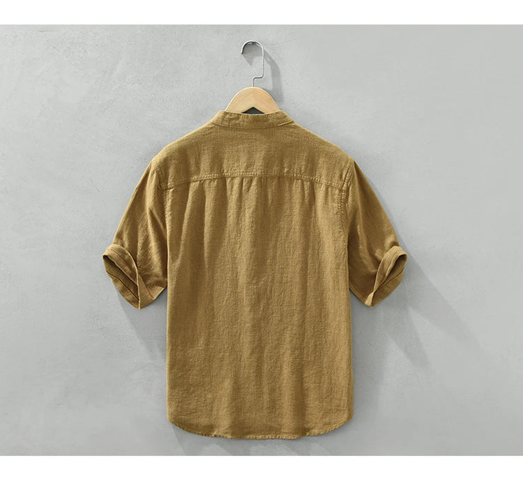 VINTAGE LINEN COTTON PULLOVER SHIRT