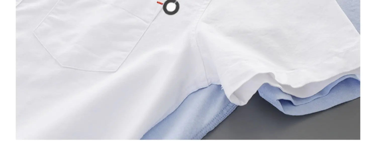 100% COTTON OXFORD SHORT-SLEEVE SHIRT