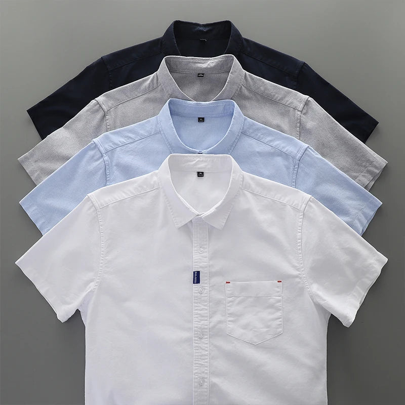 100% COTTON OXFORD SHORT-SLEEVE SHIRT