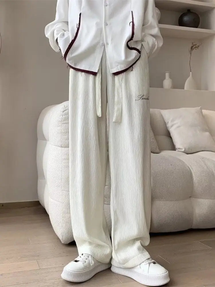 ICE SILK WIDE-LEG LINEN TROUSERS