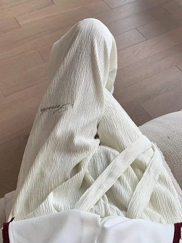 ICE SILK WIDE-LEG LINEN TROUSERS