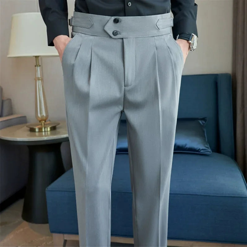 SLIM FIT HIGH WAIST OFFICE TROUSERS