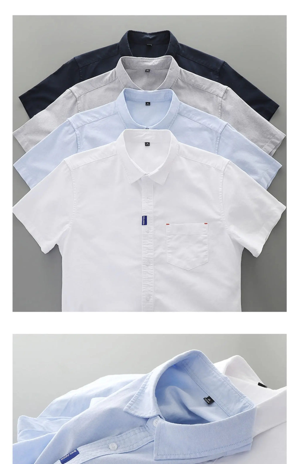100% COTTON OXFORD SHORT-SLEEVE SHIRT
